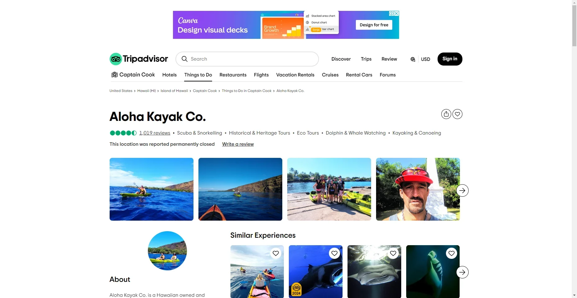 Aloha Kayak Co. in Hawaiʻi