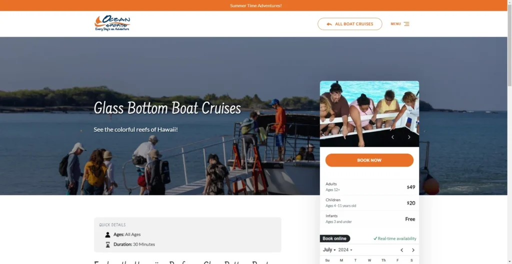 Ocean Sports – Glass Bottom Boat in Hawaiʻi