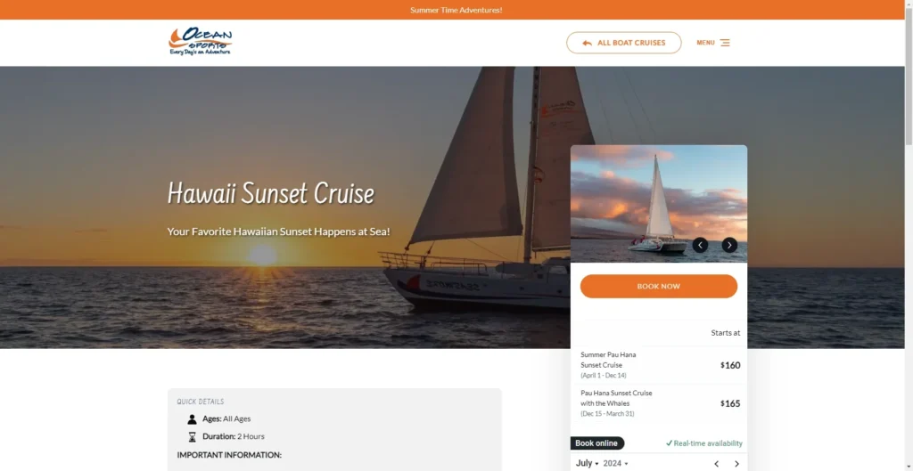 Hawaii Ocean Sports – Sunset Cruise in Hawaiʻi
