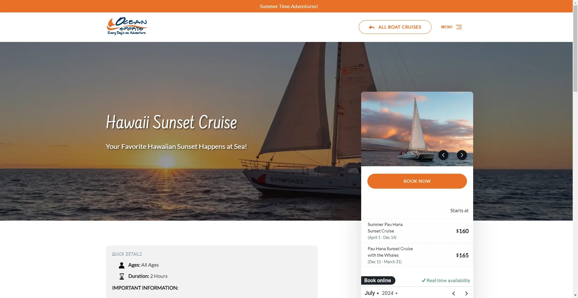 Hawaii Ocean Sports – Sunset Cruise in Hawaiʻi