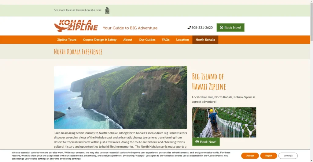 Kohala Zipline in Hawaiʻi