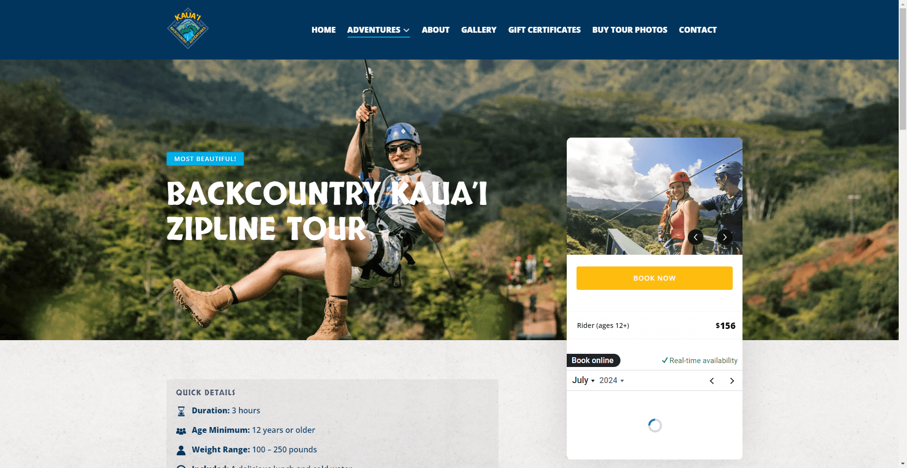 Backcountry Kauai Zipline in Hawaiʻi