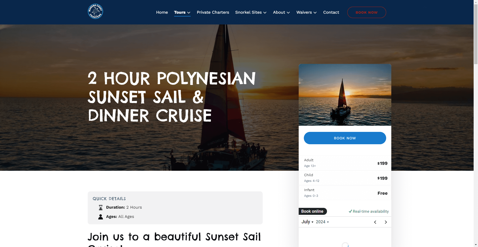 Makena Coast Charters Dinner Cruise in Hawaiʻi