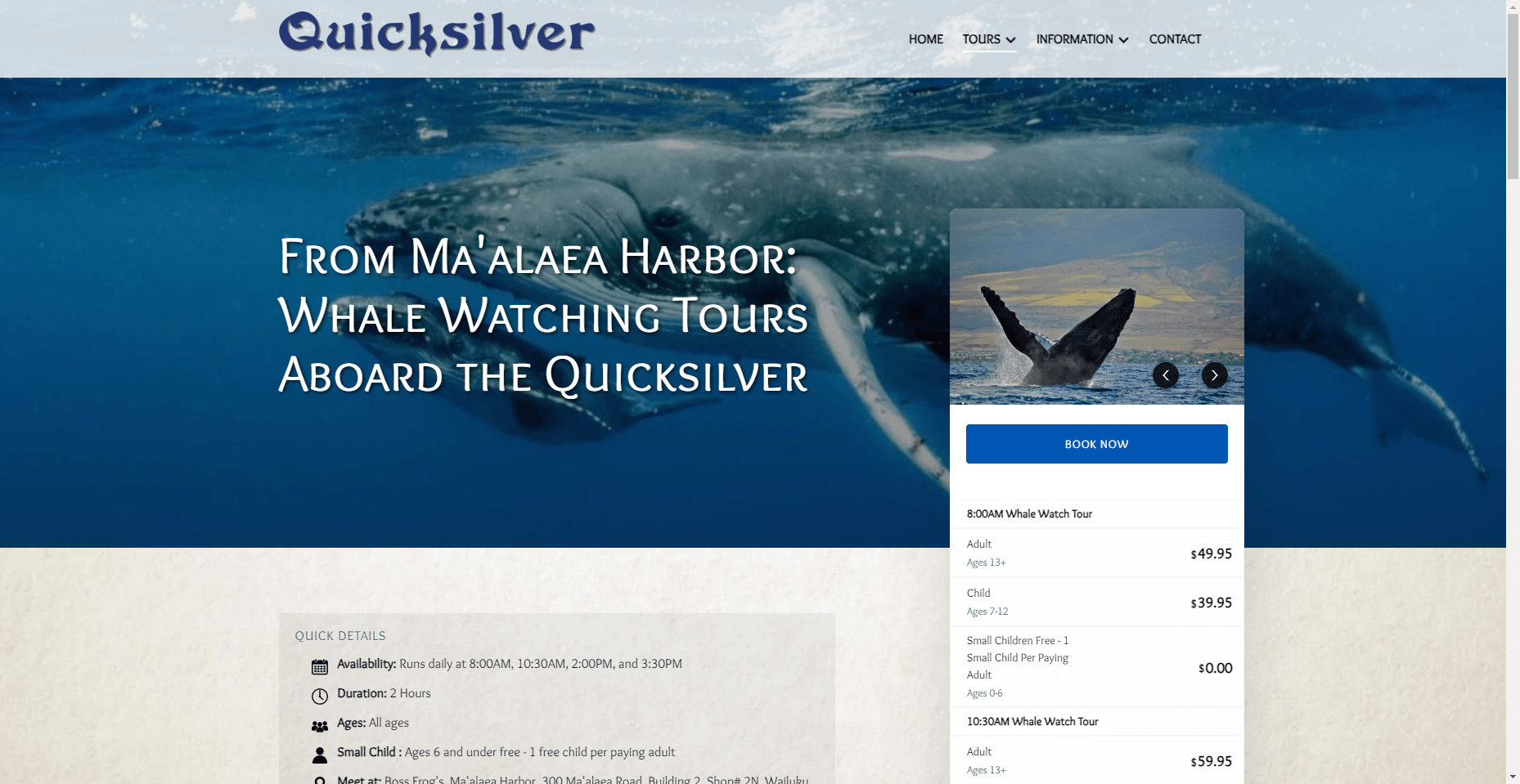 Quicksilver Whale Watch in Hawaiʻi