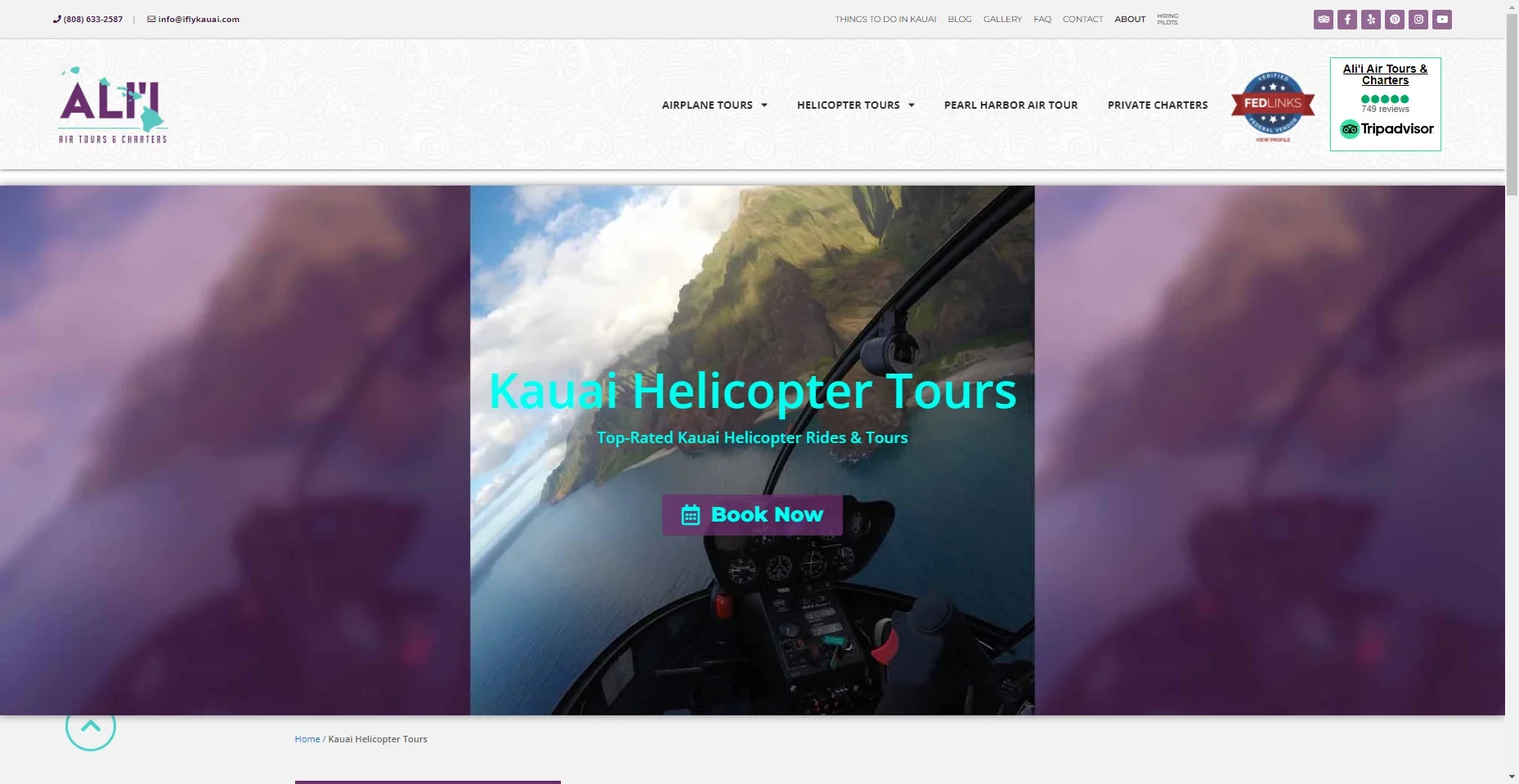 Alii Kauai Helicopter and Airplane Tours in Hawaiʻi