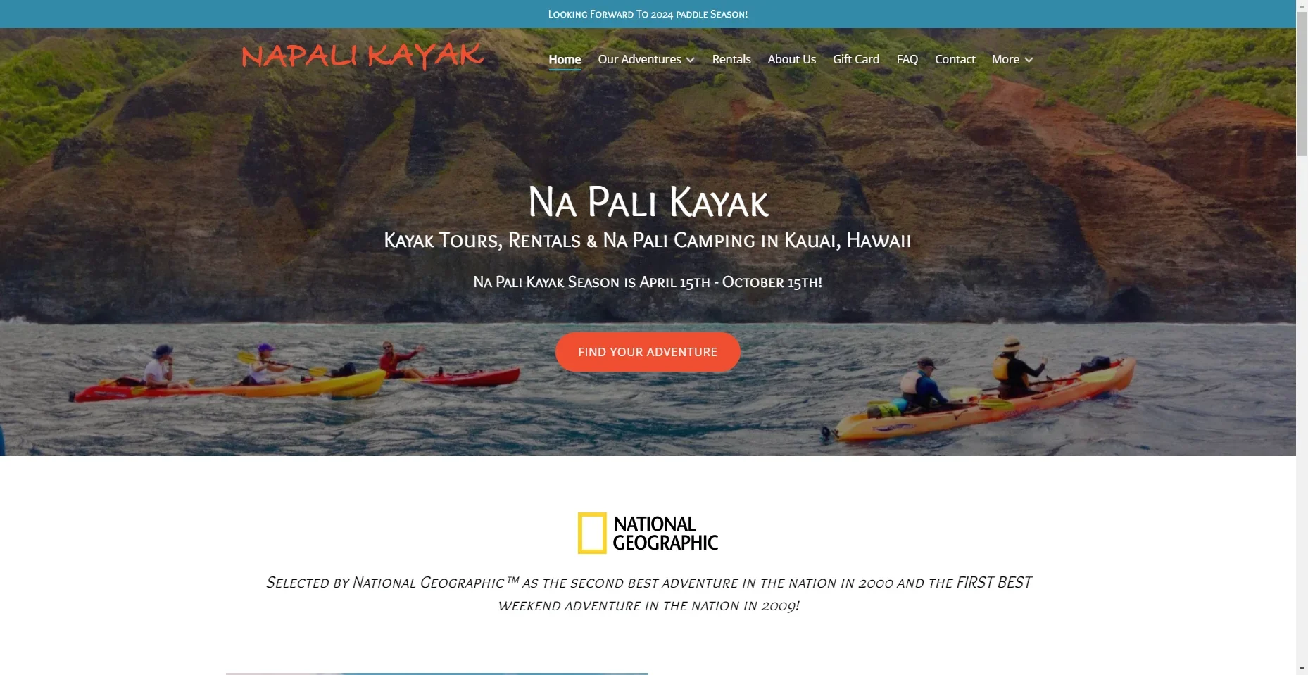 Na Pali Kayaks in Hawaiʻi