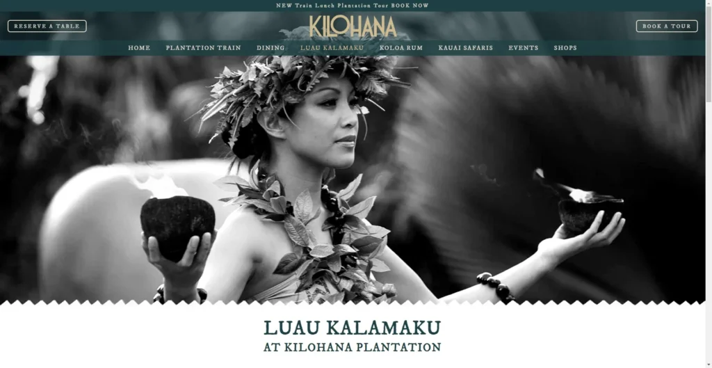 Luau Kalamaku at the historic Kilohana Plantation in Hawaiʻi