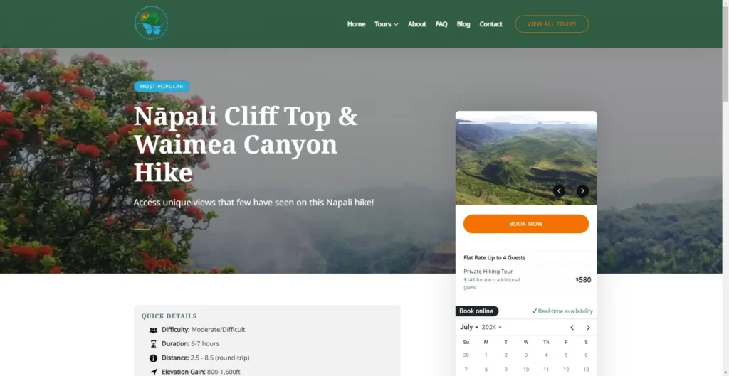 Kauai Hiking Tours – Na Pali Cliff Top Hike in Hawaiʻi