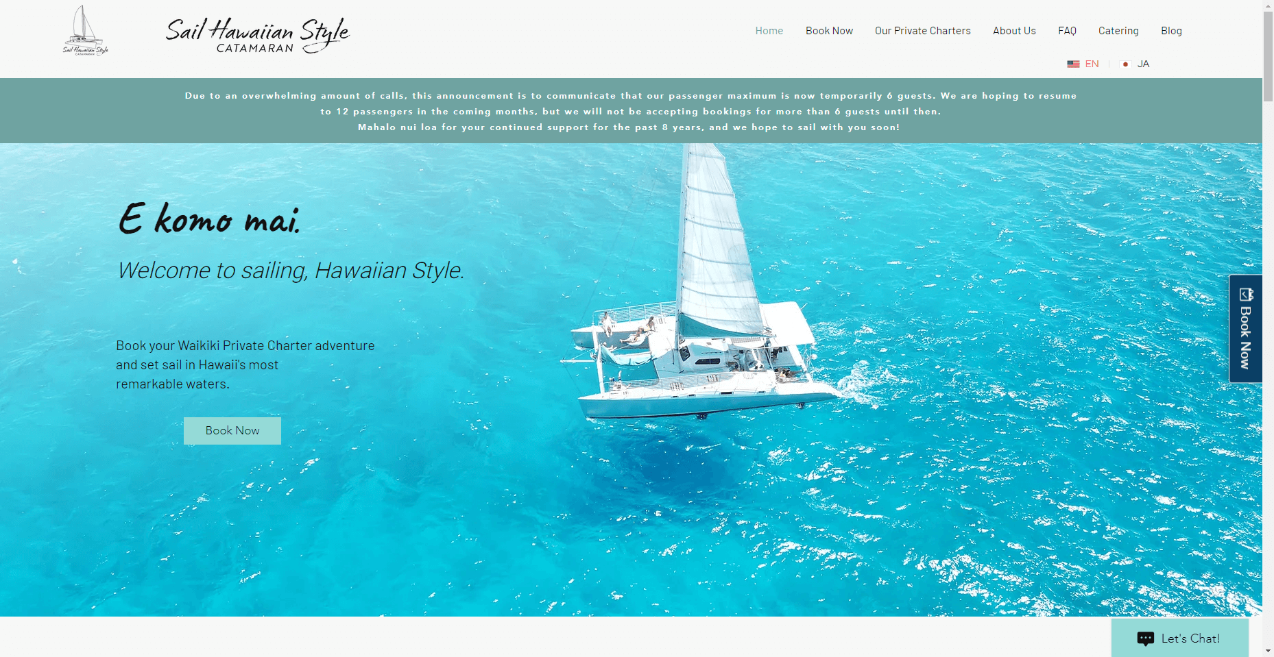 Sail Hawaiian Style Catamaran in Hawaiʻi