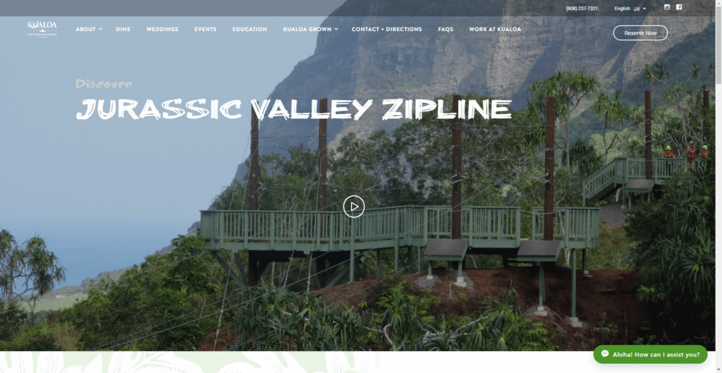 Kualoa Ranch Jurassic Valley Zipline in Hawaiʻi