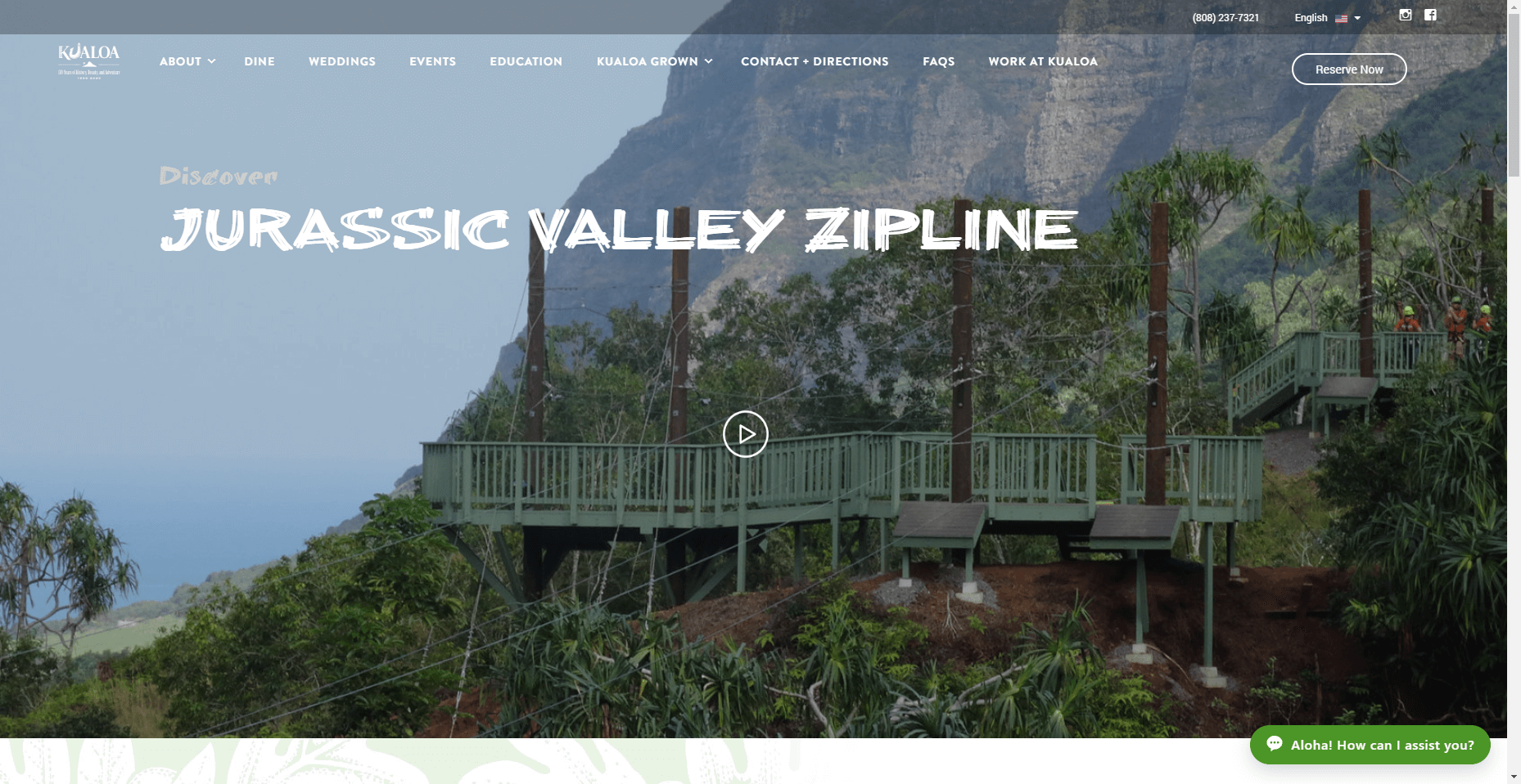 Kualoa Ranch Jurassic Valley Zipline in Hawaiʻi