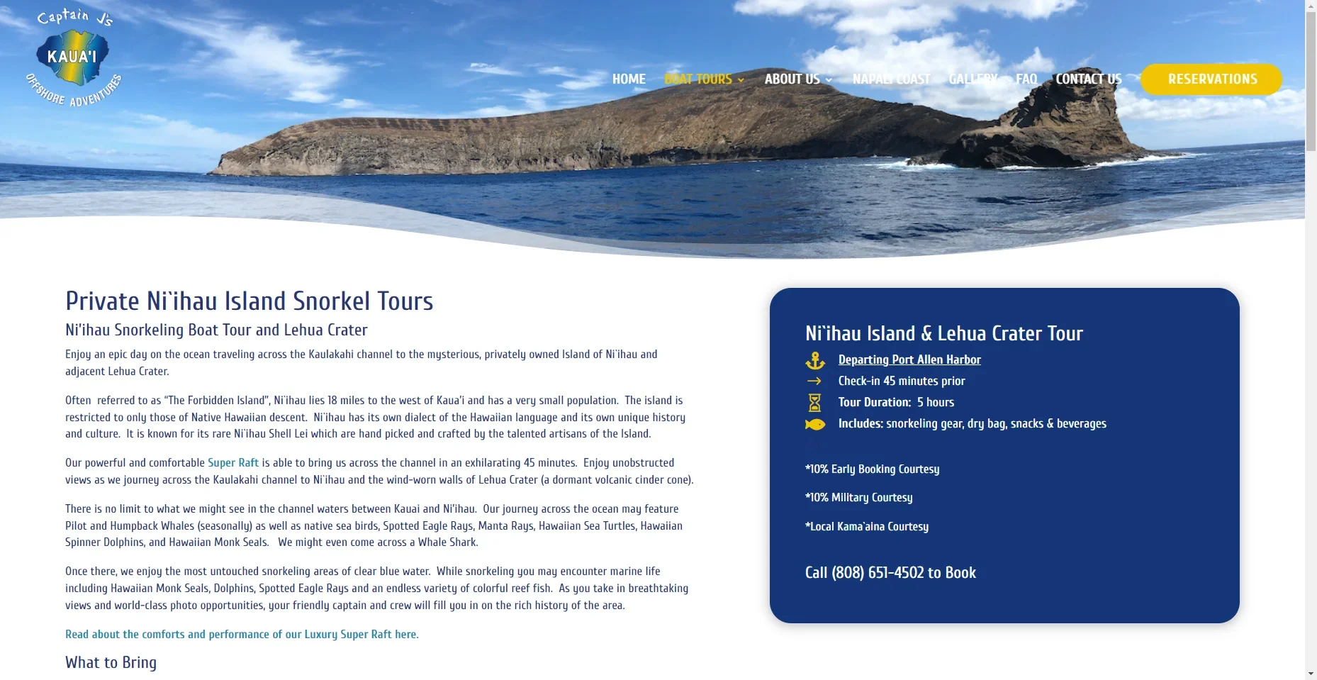 Captain J’s Offshore Adventures to Niihau in Hawaiʻi
