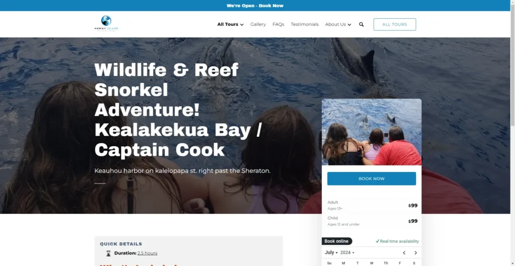 Hawaii Island Ocean Tours Snorkel and Dolphin View in Hawaiʻi